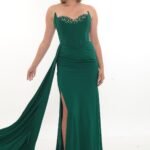 Elegant Crepe Dress – Style 4040 (Emerald)