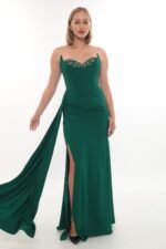 Elegant Crepe Dress – Style 4040 (Emerald)