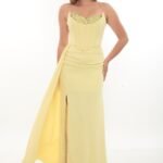 Elegant Crepe Dress – Style 4040 (Yellow)