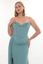 Elegant Crepe Dress – Style 4040 (Mint) - Görsel 2