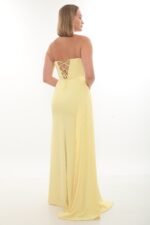 Elegant Crepe Dress – Style 4040 (Yellow) - Görsel 2