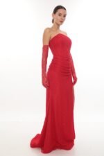 Elegant Lace Dress – Style 6050 (Red)