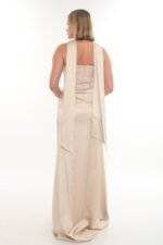 Elegant Satin Dress – Style 4010 (Beige) - Görsel 3